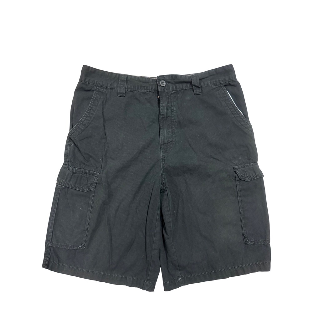 Airwalk Mens Black Cargo Shorts Size 34 Cotton Twill Utility Casual Pockets
